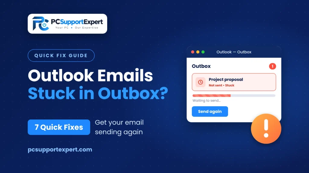 Outlook emails stuck in Outbox fix guide