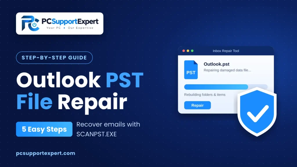 Outlook PST file repair in 5 easy steps with SCANPST.EXE